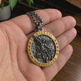 Two-Tone St. Michael Archangel Protection Medal Stainless Steel Necklace - product video preview 4