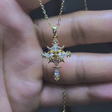 Celestial Star Cross Titanium Steel Necklace – Divine Light & Timeless Devotion