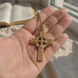 Celtic Knot Titanium Steel Cross Necklace