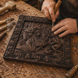 Krippe Holz geschnitzte Plakette, natürliche Buche Massivholz Religiöses Geschenk, Christliches Weihnachts geschenk