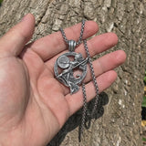 Athena Greek Goddess Pendant Necklace, Vintage Pure Tin Men’s Necklace