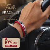 Two‑Layer Braided Leather Cross Bracelet