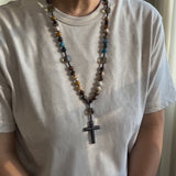 African Pine Tiger Eye Rosary Necklace