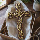 Hand-Carved Beechwood Crown of Thorns Wall Cross