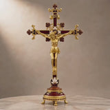 Hand-Painted Metal Jesus Christ Crucifix: Sacred Home Decor