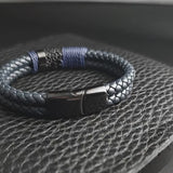 Blue Braided Leather Cross Bracelet – A Daily Reminder of Faith