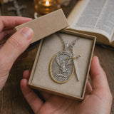 The Protection Amulet of St. Michael Archangel with a Sword Pendant Necklace