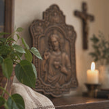 Sacred Heart of Jesus Hand-Carved Beechwood Plaque – Catholic Prayer, Home Blessing & Faith Gift