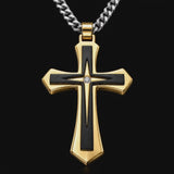 Modern Two-Tone Cross Necklace – A Bold Daily Reminder of Faith