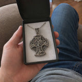 Double-Sided Silver Crucifix and St. Michael Pendant