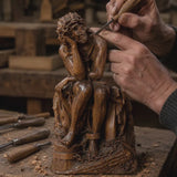 Boxwood "Crown of Thorns" Jesus Meditation Sculpture - Hand-carved Spiritual Art | A Concrete Reminder of His Divine Burden