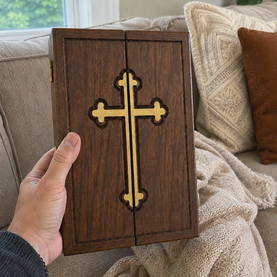 The Life of Christ Hand-Carved Beechwood Triptych – From Nativity to Resurrection Glory - product video preview 9