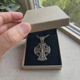 Double-Sided Silver Crucifix and St. Michael Pendant