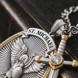 The Protection Amulet of St. Michael Archangel with a Sword Pendant Necklace