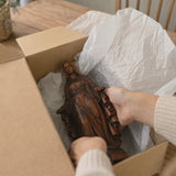 Hand-carved boxwood icon of the Immaculate Heart of Mary