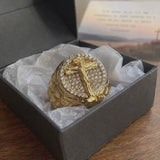 Jesus Crucifixion Gold Ring: Forging Faith with Steel