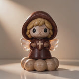 Silent Guardian Wooden Angel-A Small Prayer Companion for Her Bedside, Desk, or Prayer Corner