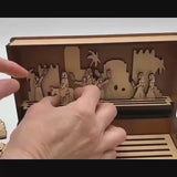Crucifixion Scene Easter Wooden Book Gift