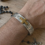 Stainless Steel Two-Tone Cross Cuff Bracelet – Christian Faith Jewelry