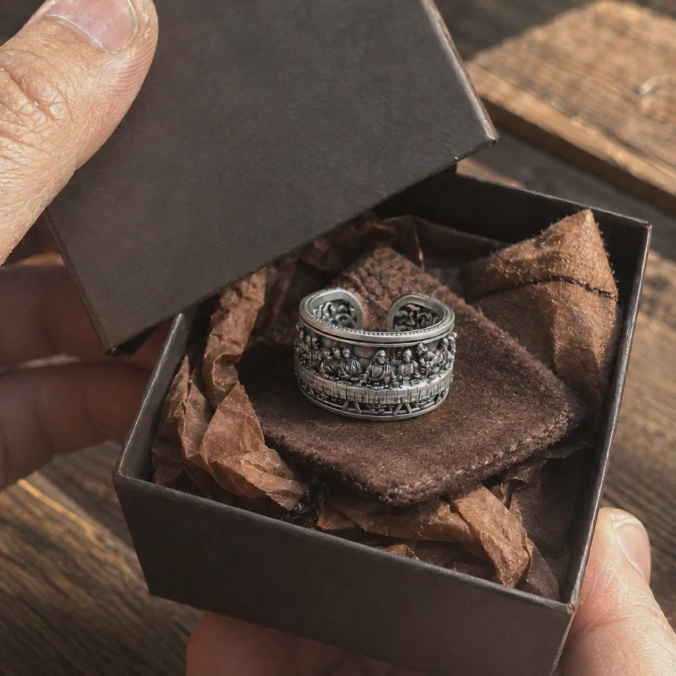 The Last Supper S925 Silver Adjustable Ring - product video preview 3