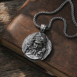 Crown of Thorns Jesus Double‑Sided Medallion Necklace, Stainless Steel Sacred Heart Pendant for Men Product Parameters