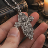 Keep His Sacred Heart Close to Yours – S925 Sterling Silver Jesus Cross Necklace