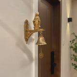 Our Lady of Grace Wall Bell – Antique Gold Marian Door Blessing Decor