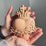 Holy Family Three Sacred Hearts Wooden Wall Decoration