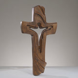 Jesus Ascends the Cross Wood Carving