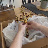 Hand-Painted Metal Jesus Christ Crucifix: Sacred Home Decor