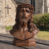 Boxwood Jesus Crown with Thorns Half-Length Desktop Ornament