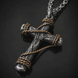 Hand-Wrapped Antique Copper Cross Necklace – Christian Faith Pendant
