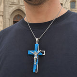 Stainless Steel Cross Pendant with Scripture – Comes with a 24-inch chain
