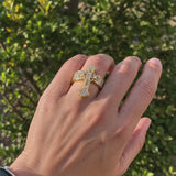 Christian Cross Statement Ring with 5A+ Cubic Zirconia – Silver & 14K Gold Plated
