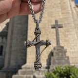 Hand-Wrapped Antique Copper Cross Necklace – Christian Faith Pendant
