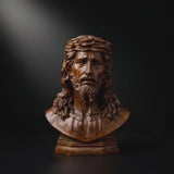 Boxwood Jesus Crown with Thorns Half-Length Desktop Ornament