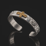 Stainless Steel Two-Tone Cross Cuff Bracelet – Christian Faith Jewelry