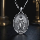 S925 Silver/Titanium Steel ‘Miracle’ Medallion Necklace - product video preview 4