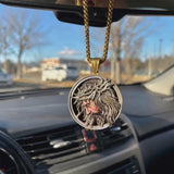 Vintage 3D Enamel Crown of Thorns Jesus Face Medallion Stainless Steel Necklace - product video preview 1