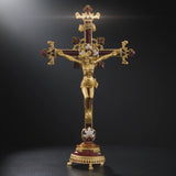 Hand-Painted Metal Jesus Christ Crucifix: Sacred Home Decor
