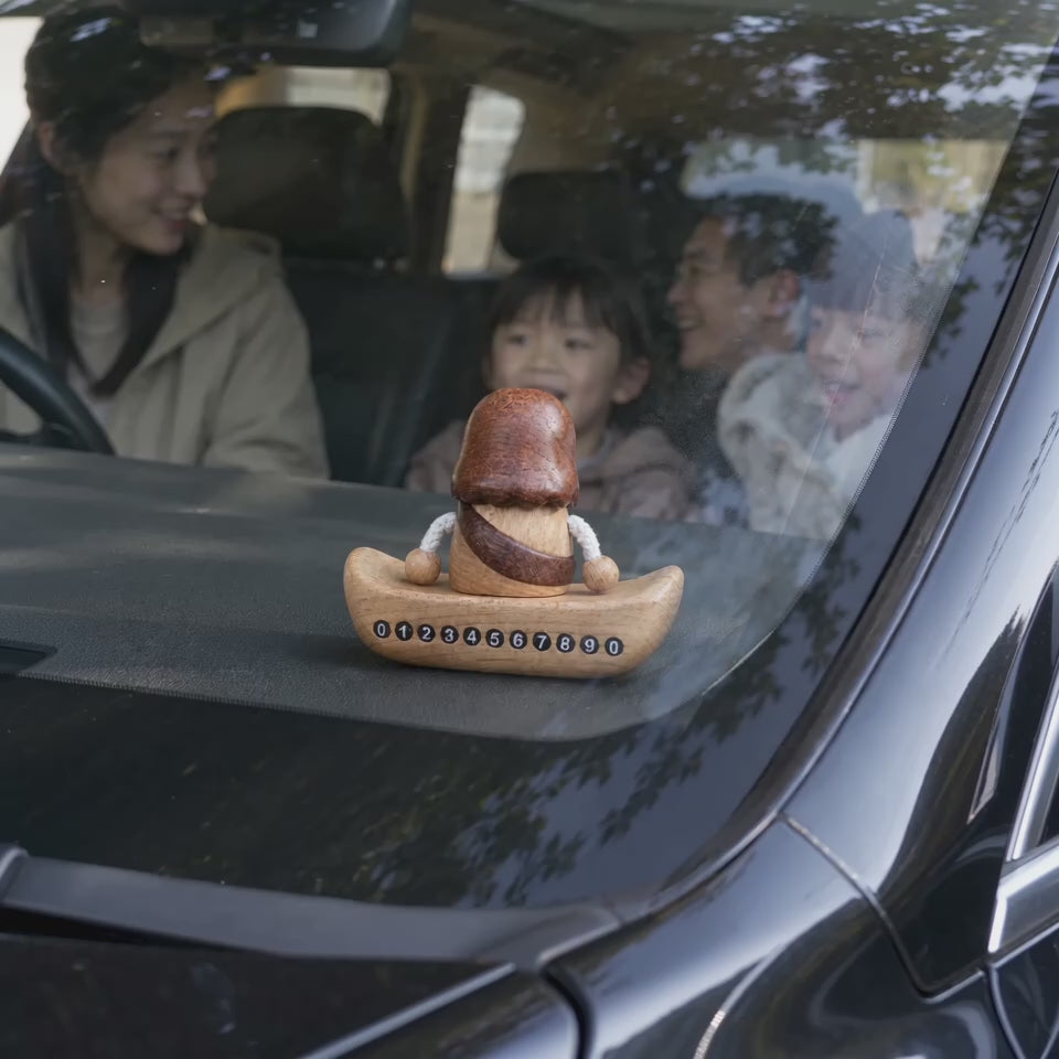 Handcrafted Jesus Car Display Number Plate Ornament, Made from Walnut and Beech Wood - product video preview 1