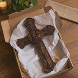 Lamb of God Wood Carving Cross Wall Decor - Paschal lamb