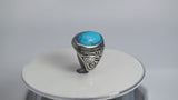 Stainless Steel Personalized Vintage Court Turquoise Titanium Ring
