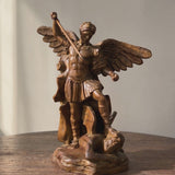 Boxwood Archangel Michael Carving: A Christmas Gift of Divine Protection