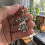 S925 Sterling Silver Crucified Jesus Cross Pendant Necklace – INRI Christian Faith Jewelry