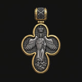 S925 Sliver Handcrafted Double-Sided Redemption: Archangel Michael Guardian Cross Pendant