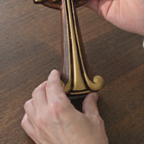 Hand-Carved Beechwood Ornate Cross – Gold Accented Christian Wall Cross