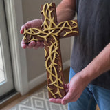 Hand-Carved Beechwood Crown of Thorns Wall Cross