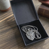 Saint Michael Shield Pendant Necklace – Pure Tin Protection Medal