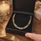 Men’s Christian Cross Link Necklace & Bracelet – 316L Titanium Steel Faith Jewelry